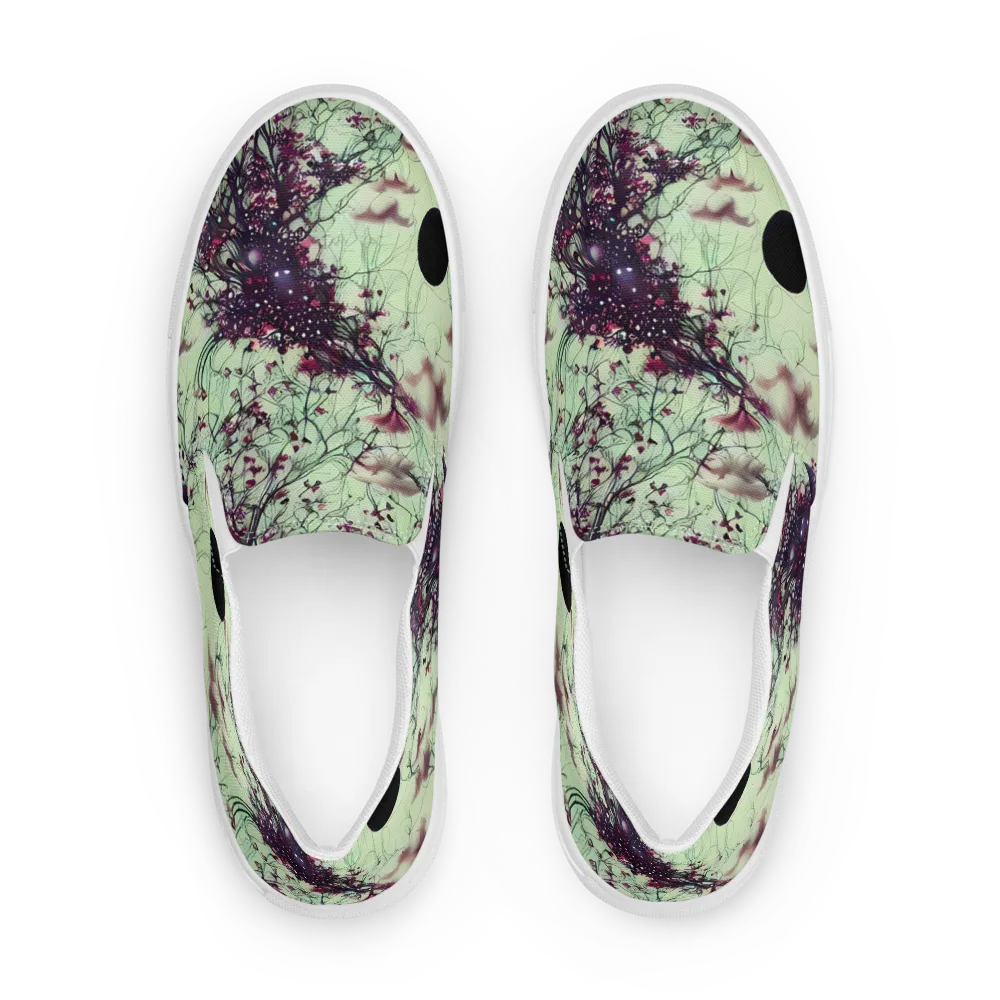 Celestial Bloom on Women's Slip-On Canvas Shoes — Front