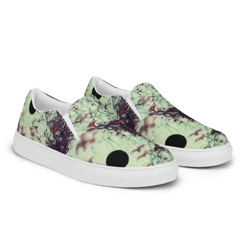 Celestial Bloom on a Women's Slip-On Canvas Shoes