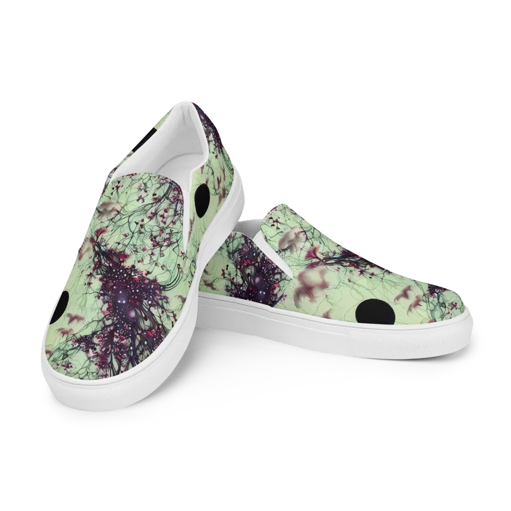 Celestial Bloom on Women's Slip-On Canvas Shoes — Left Front