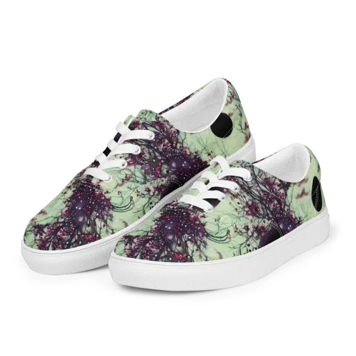 Celestial Bloom on a Men's Lace-Up Canvas Shoes