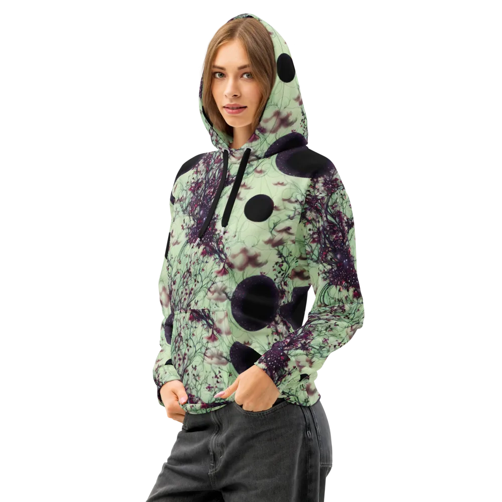 Celestial Bloom on Cotton Hoodie — Left Front