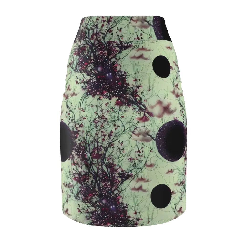 Celestial Bloom on Pencil Skirt — Back