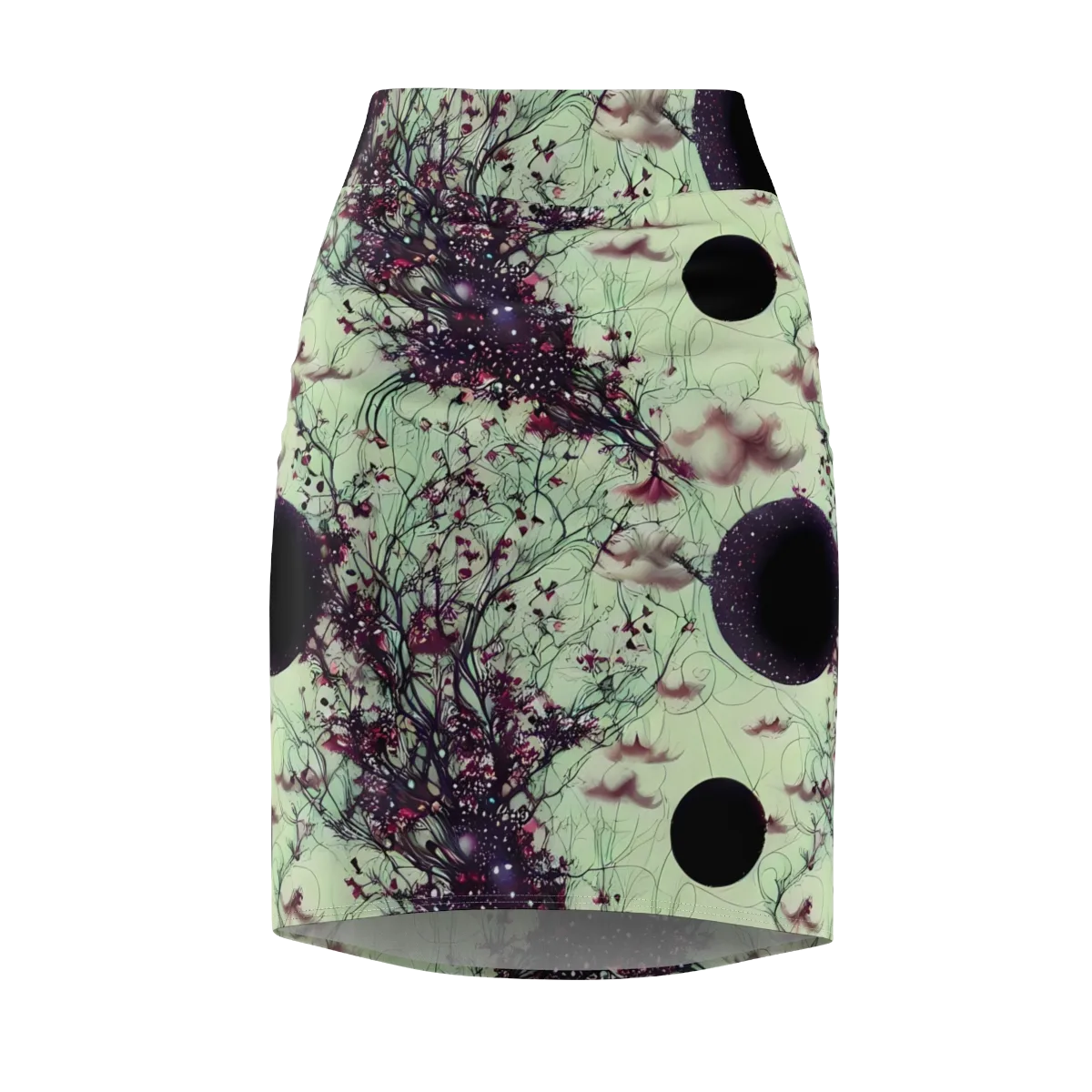 Celestial Bloom on Pencil Skirt — Front