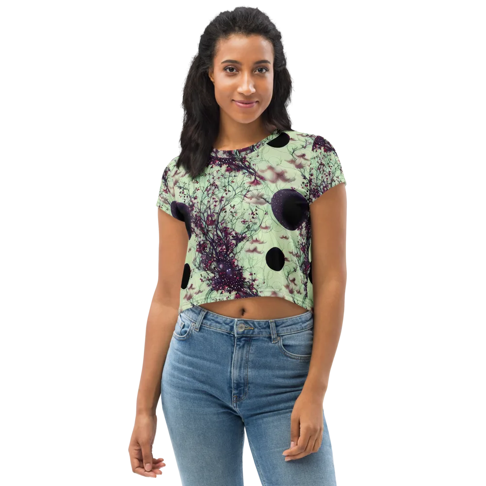 Celestial Bloom on Crop Tee — Front