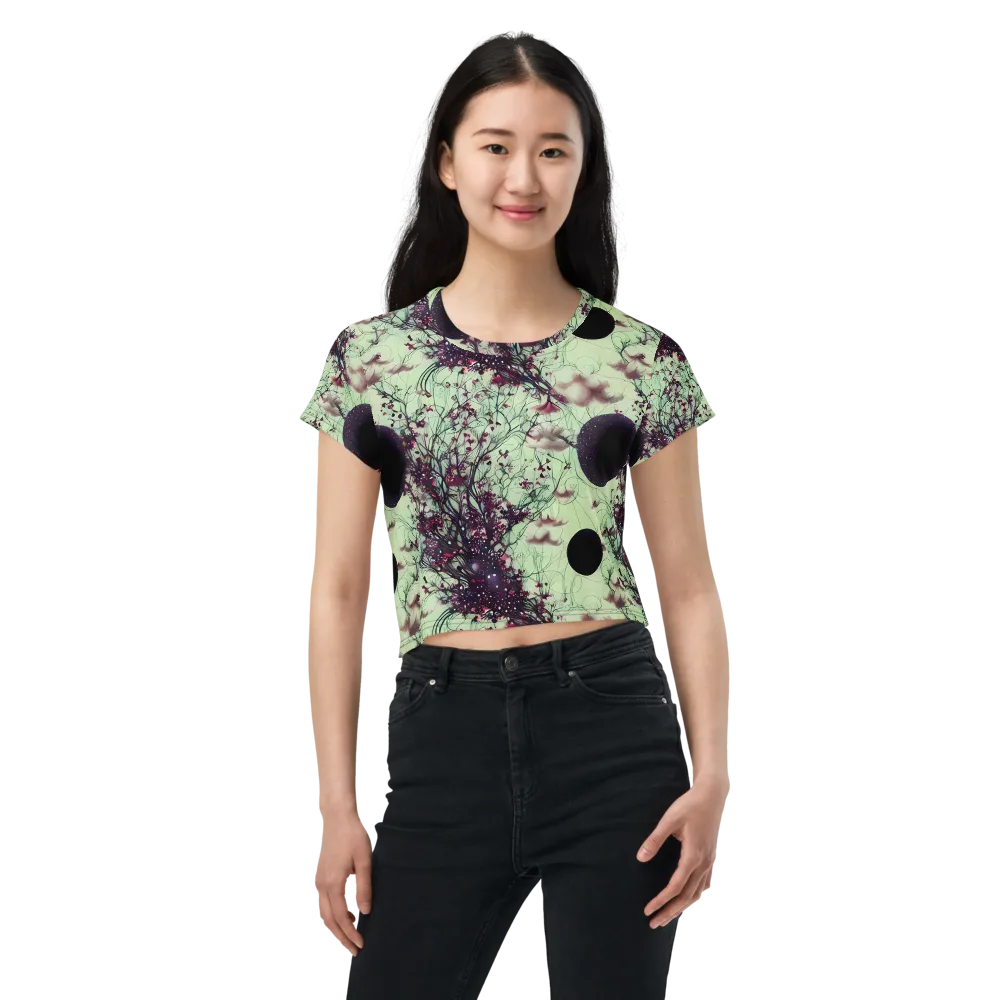 Celestial Bloom on Crop Tee — Front