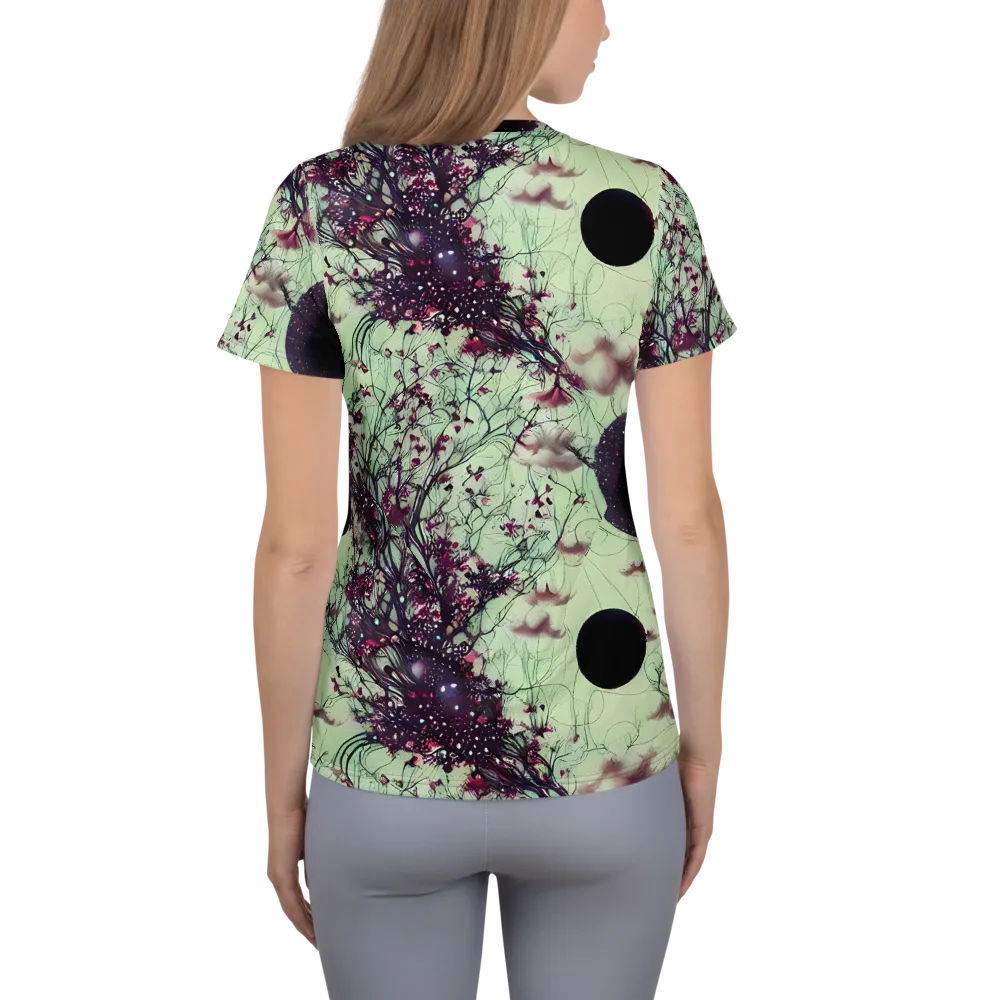 Celestial Bloom on Women's Athletic T-Shirt — Back