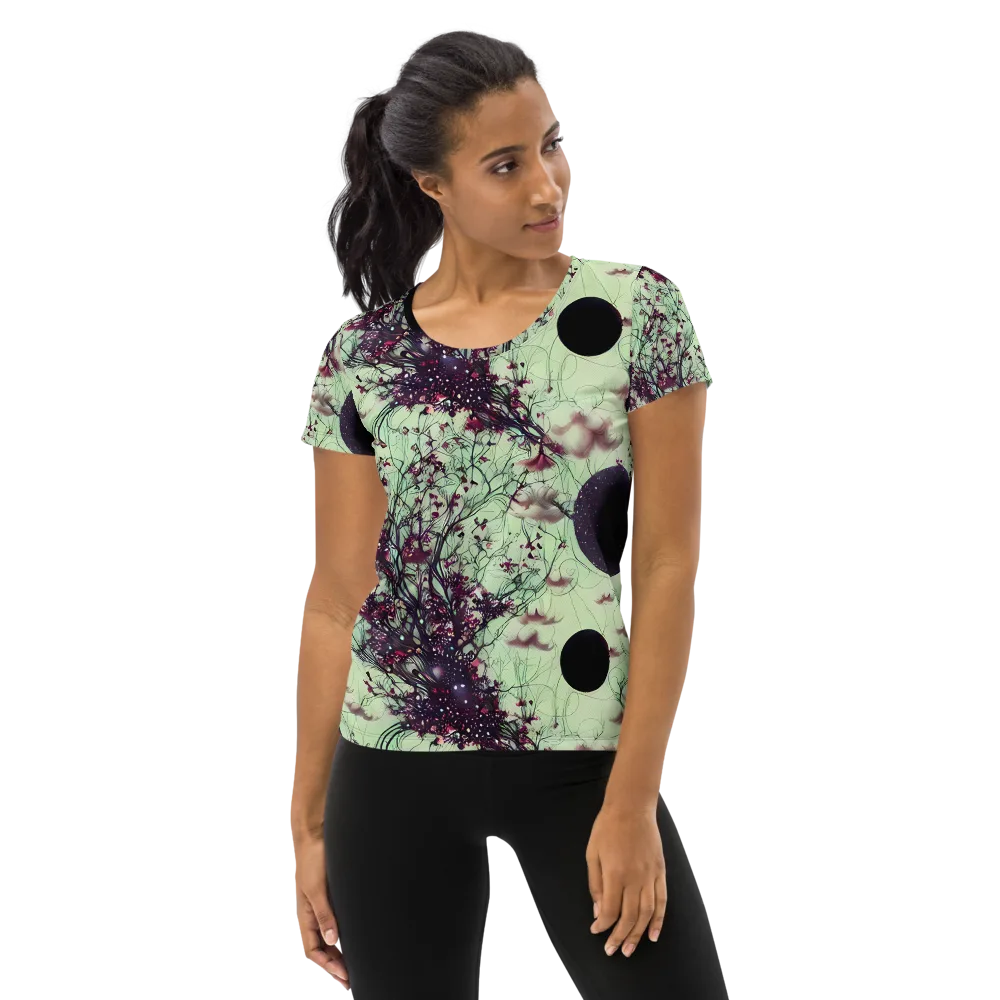 Celestial Bloom on Women's Athletic T-Shirt — Front