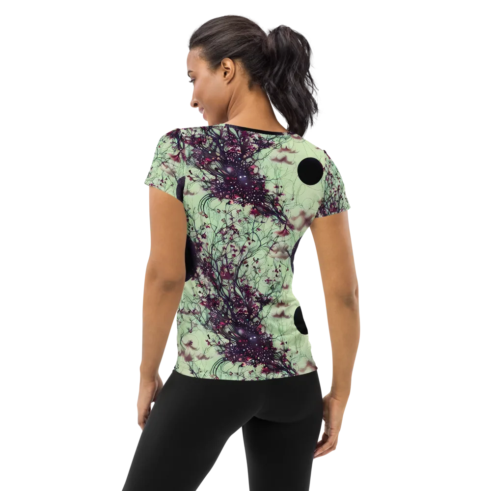 Celestial Bloom on Women's Athletic T-Shirt — Back