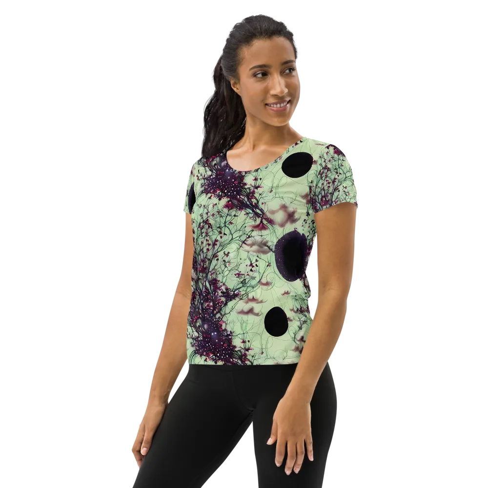 Celestial Bloom on Women's Athletic T-Shirt — Left