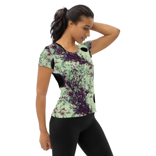 Celestial Bloom on a Women's Athletic T-Shirt