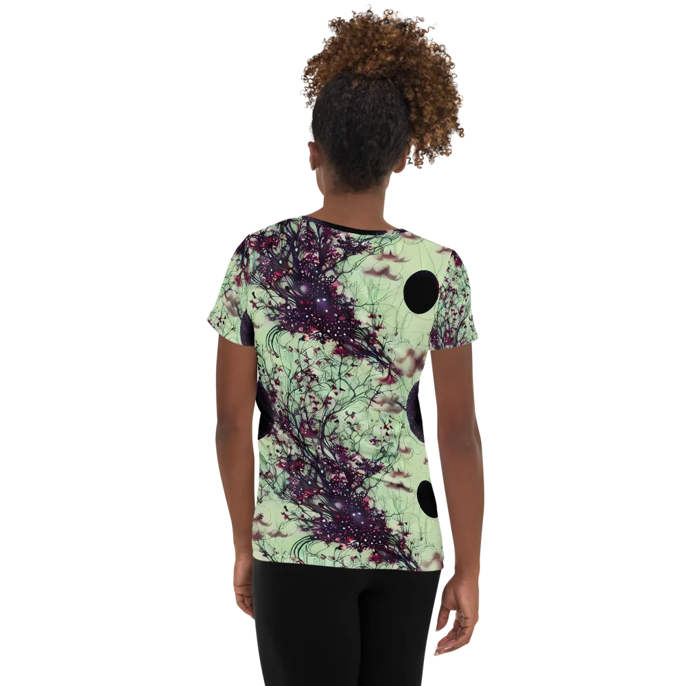 Celestial Bloom on Women's Athletic T-Shirt — Back