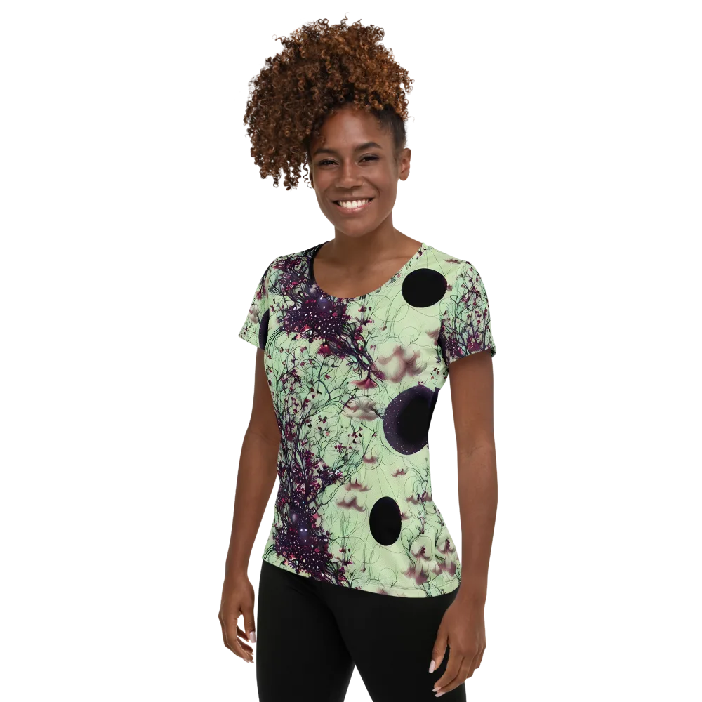 Celestial Bloom on Women's Athletic T-Shirt — Left