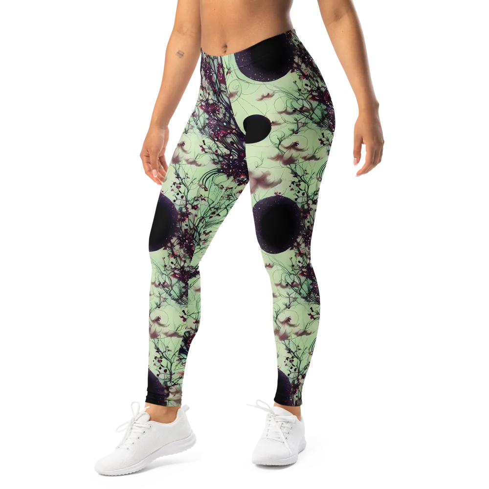 Celestial Bloom on Leggings — Left Front