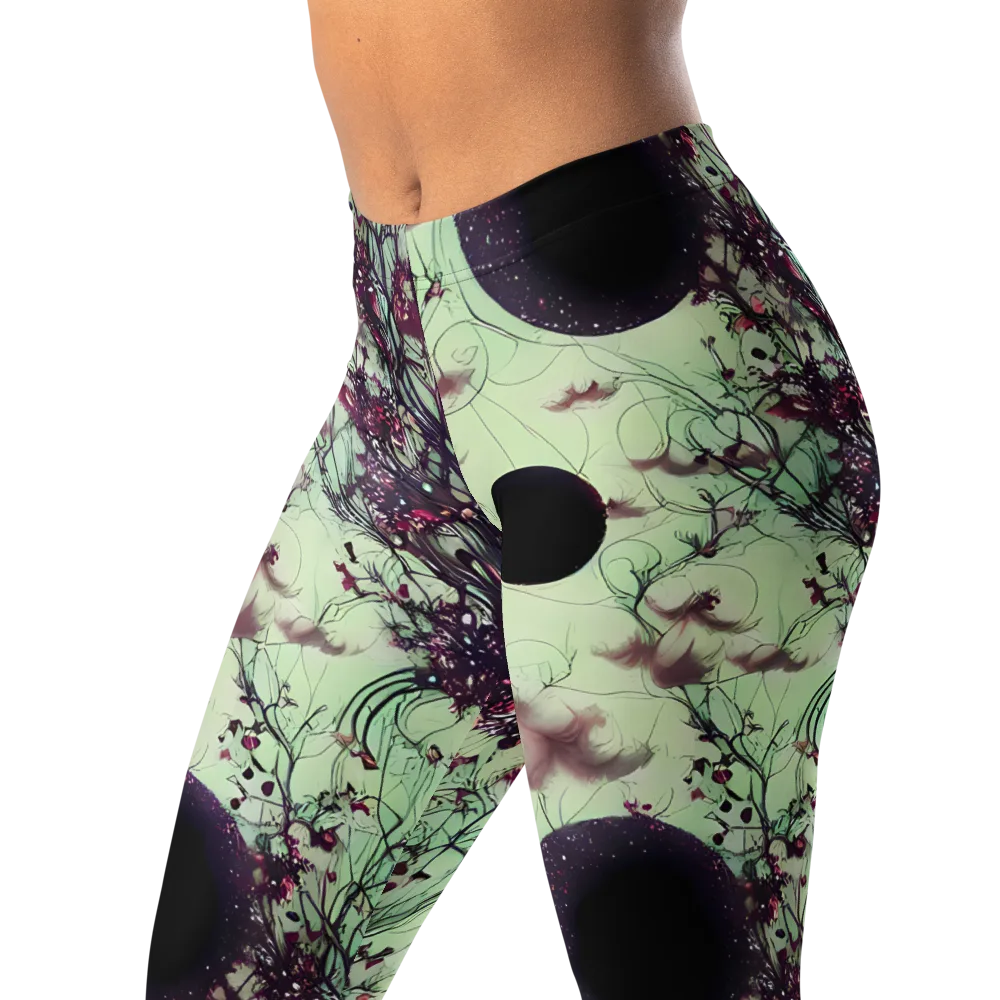 Celestial Bloom on Leggings — Left Front
