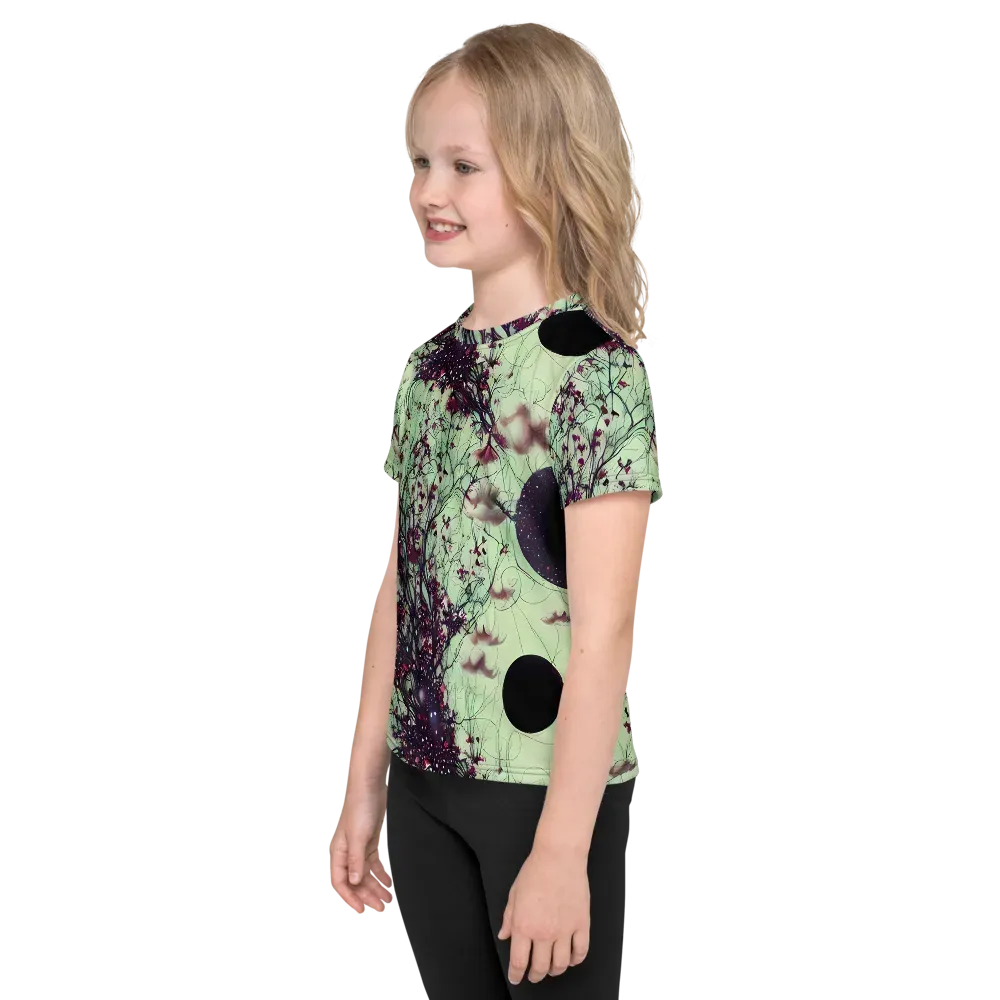 Celestial Bloom on Kids Crew Neck T-Shirt — Left