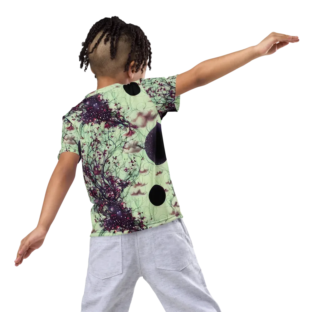 Celestial Bloom on Kids Crew Neck T-Shirt — Back