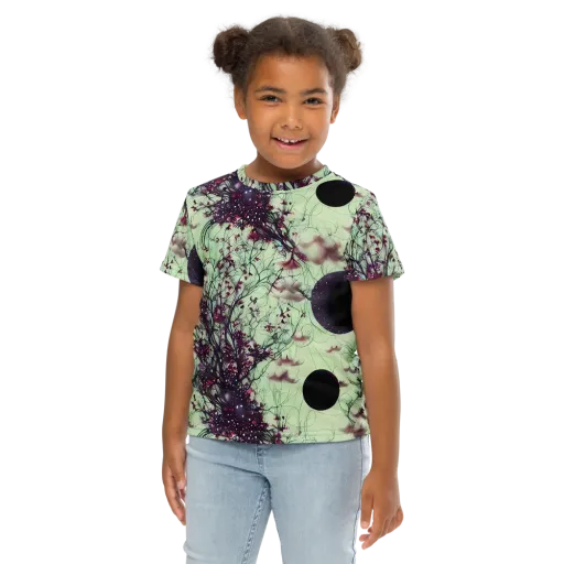 Celestial Bloom on a Kids Crew Neck T-Shirt