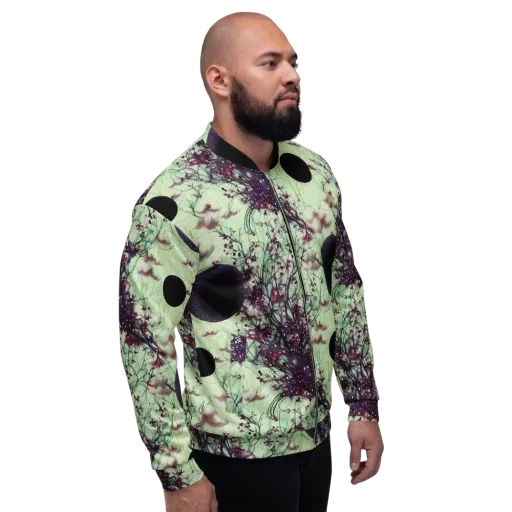 Celestial Bloom on a Bomber Jacket