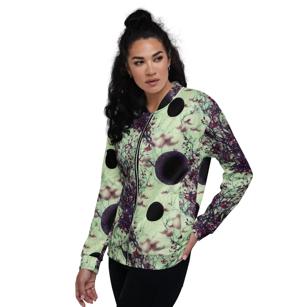 Celestial Bloom on Bomber Jacket — Left