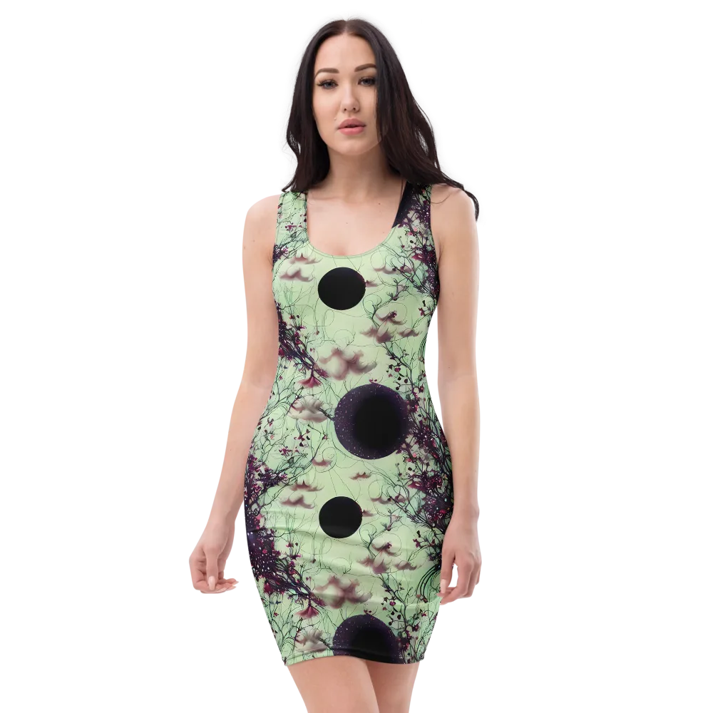 Celestial Bloom on Bodycon Dress — Front