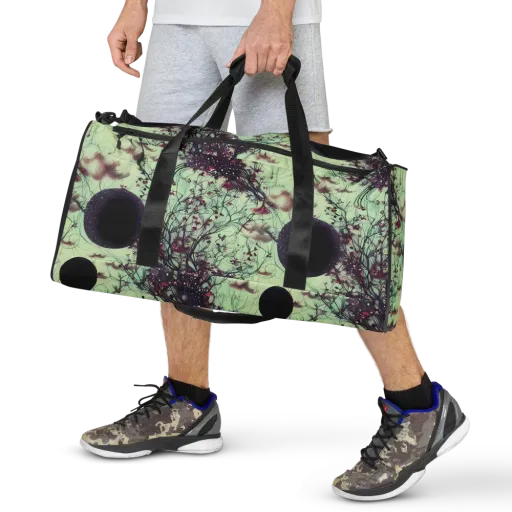 Celestial Bloom on a Duffle Bag
