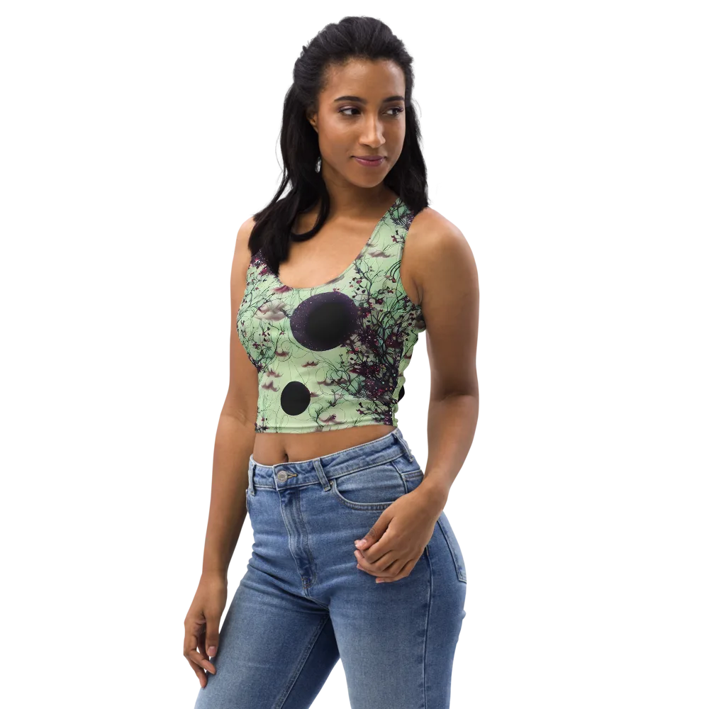 Celestial Bloom on Crop Top — Left Front