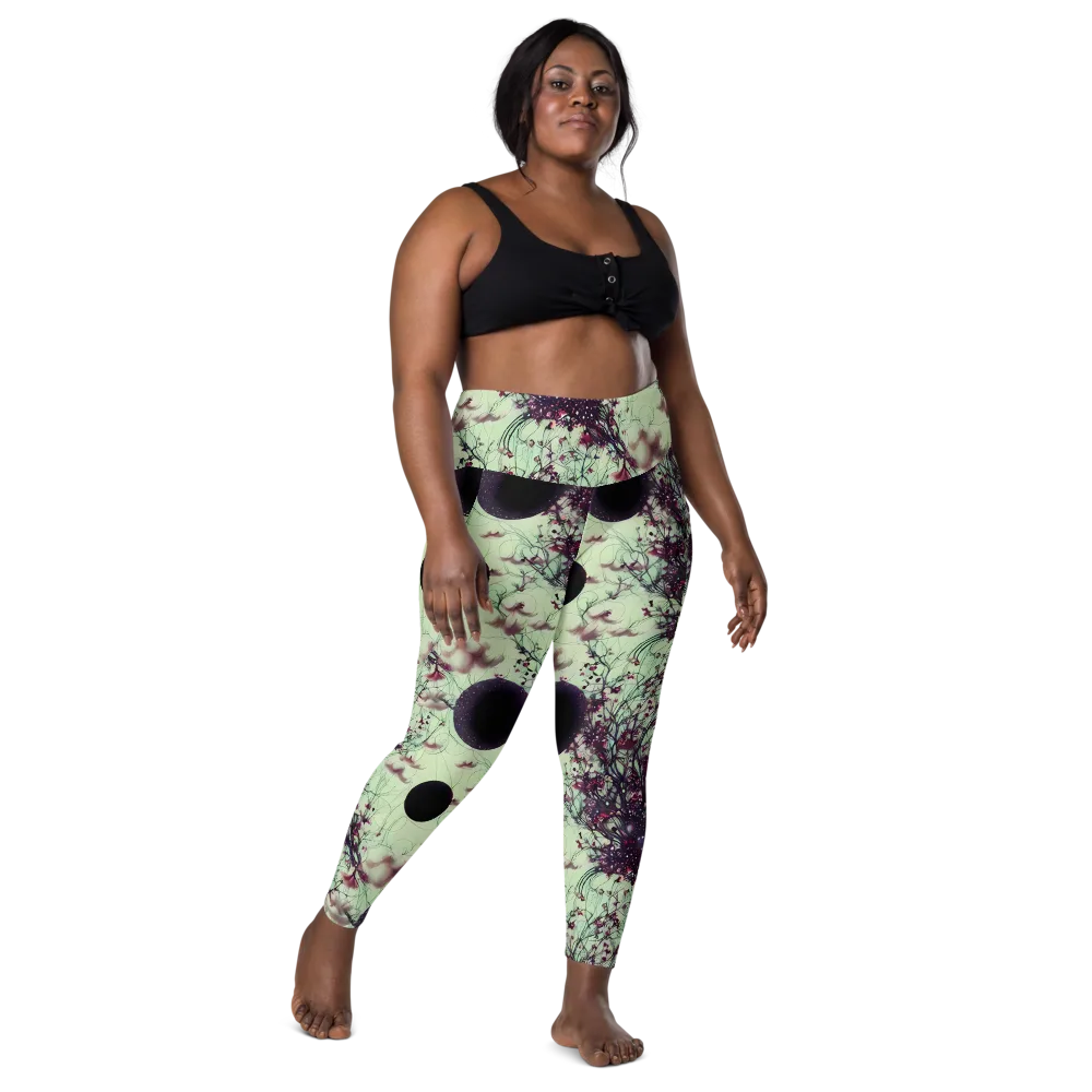 Celestial Bloom on Leggings with Pockets — Front