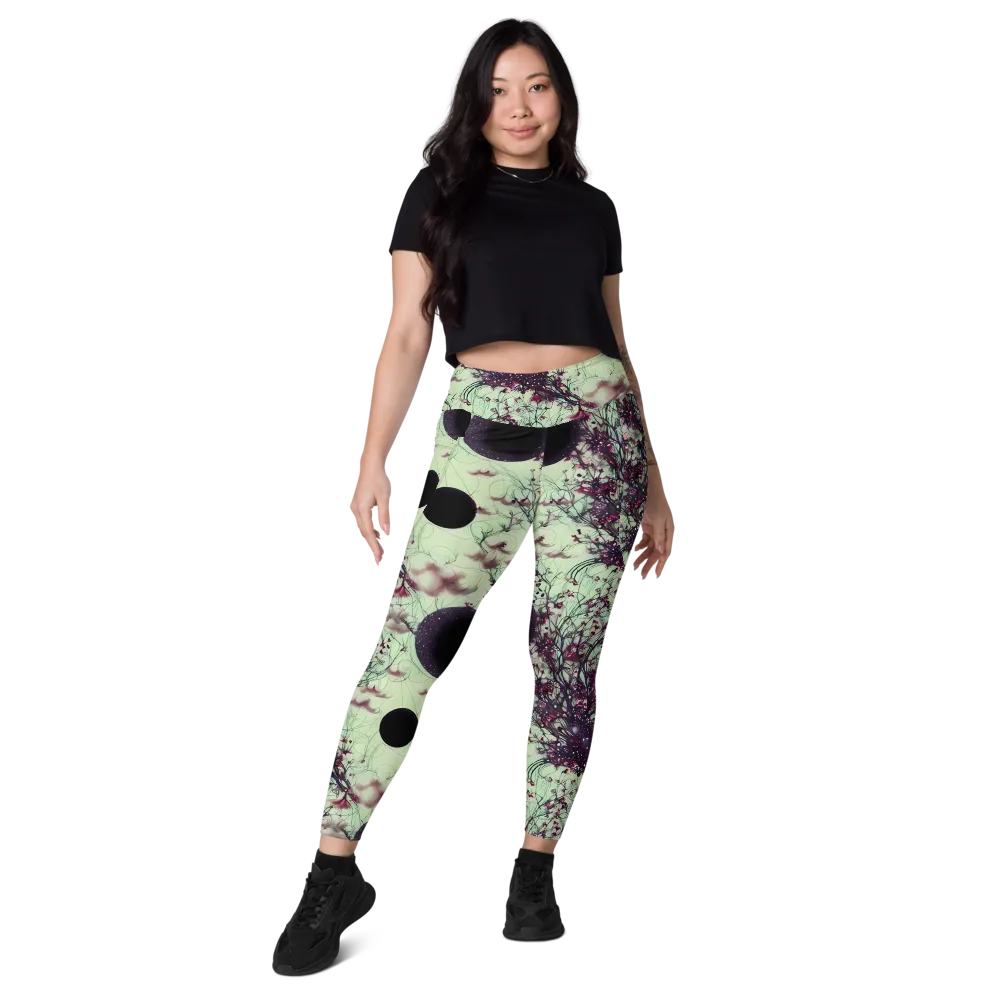 Celestial Bloom on Leggings with Pockets — Front