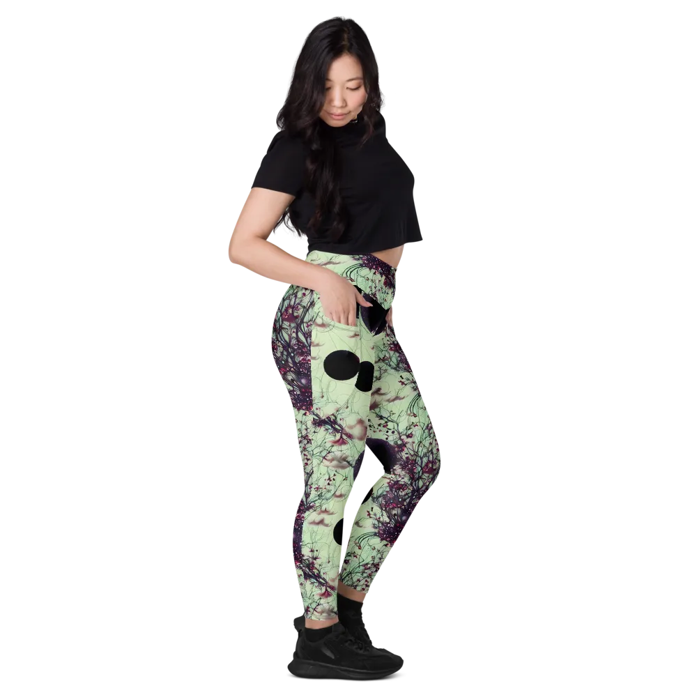 Celestial Bloom on Leggings with Pockets — Right