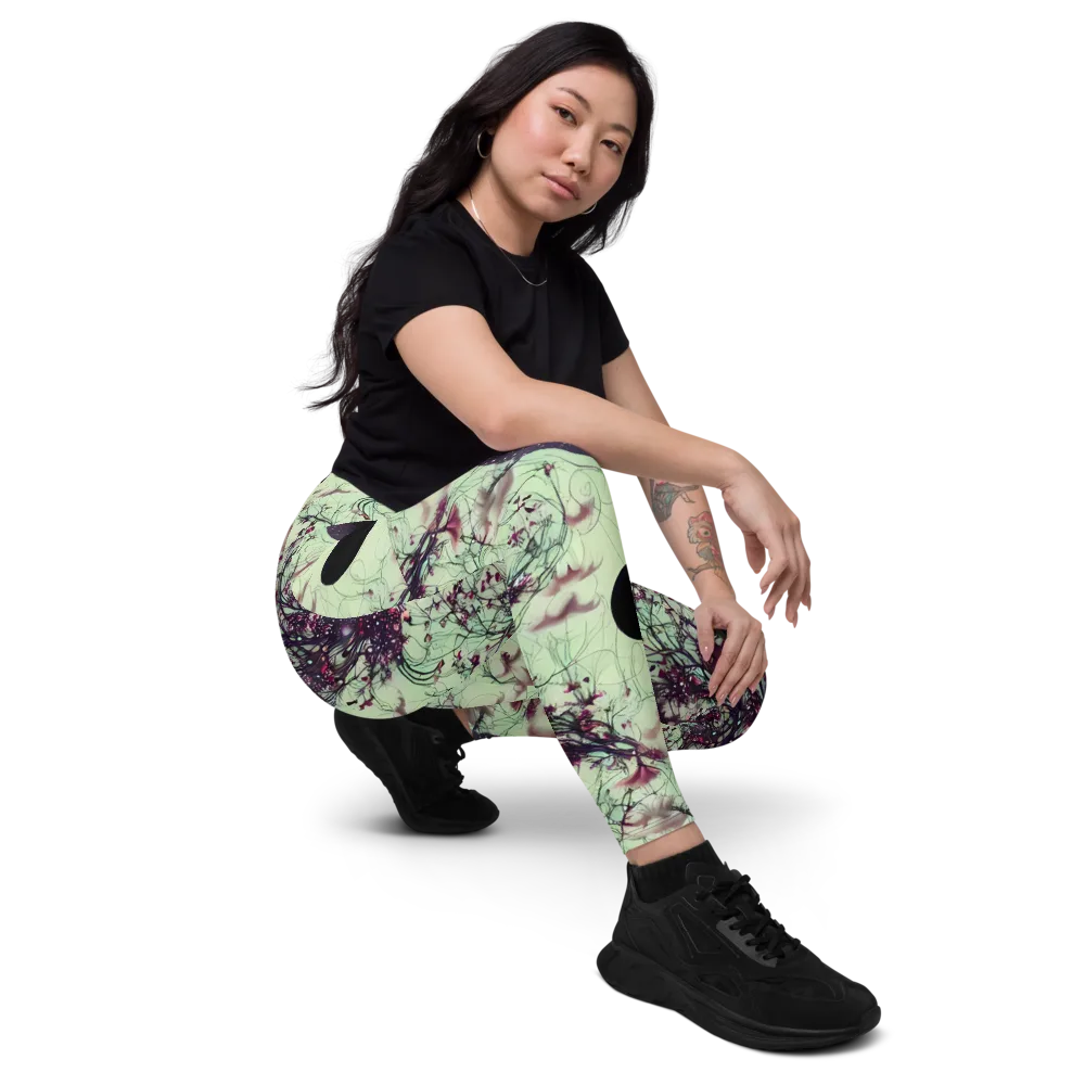 Celestial Bloom on Leggings with Pockets — Right Front