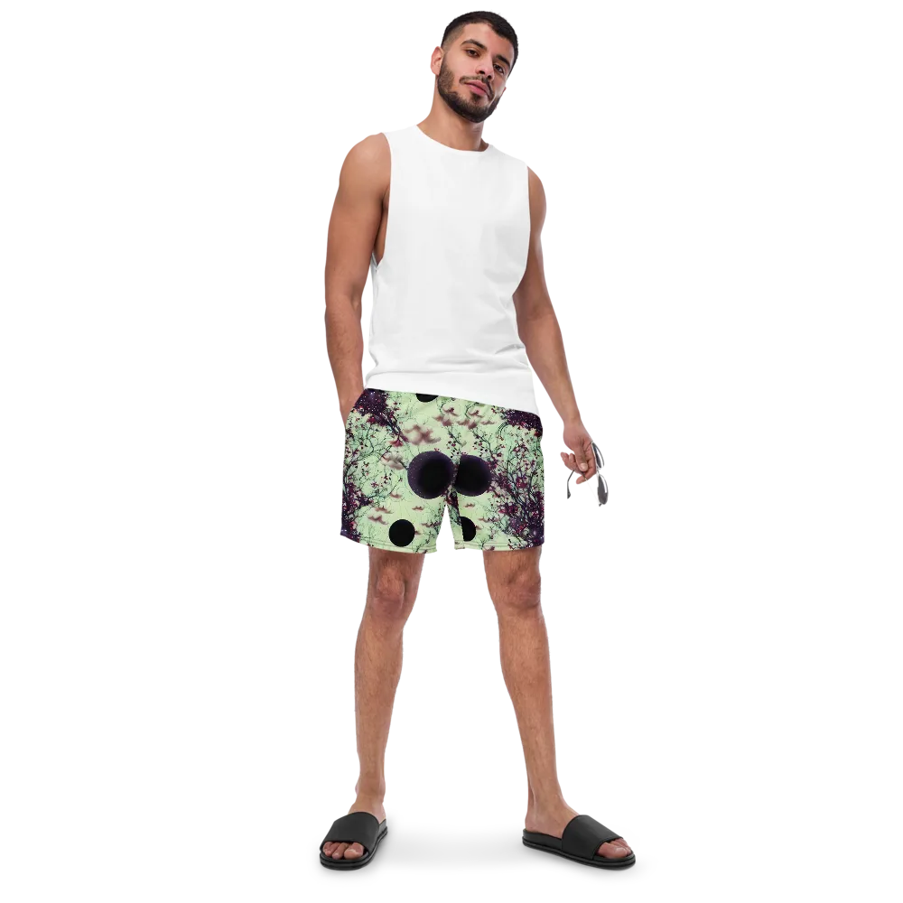 Celestial Bloom on Swim Trunks — Front