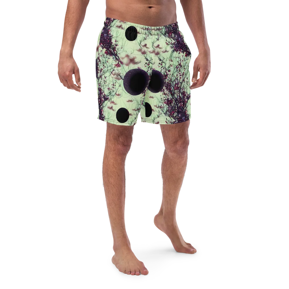 Celestial Bloom on Swim Trunks — Front