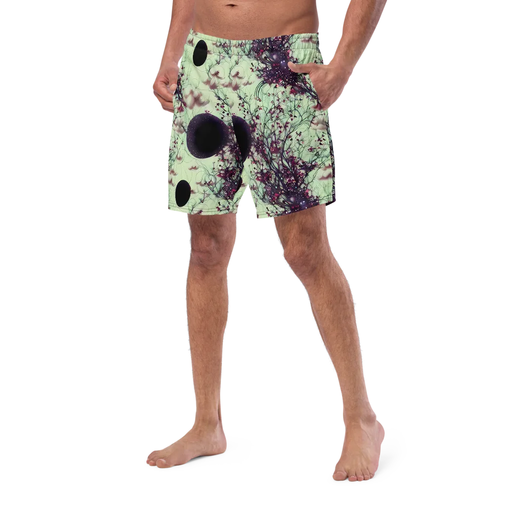 Celestial Bloom on Swim Trunks — Left Front