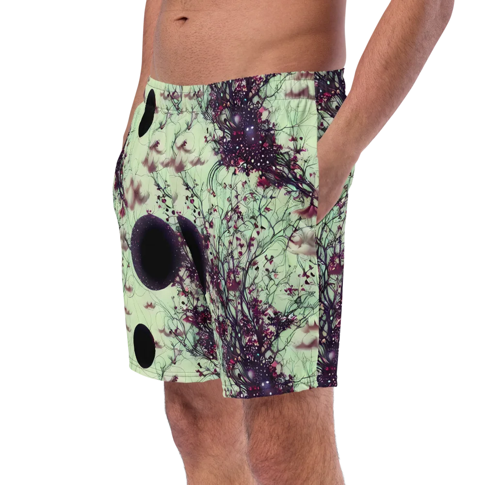 Celestial Bloom on Swim Trunks — Left Front