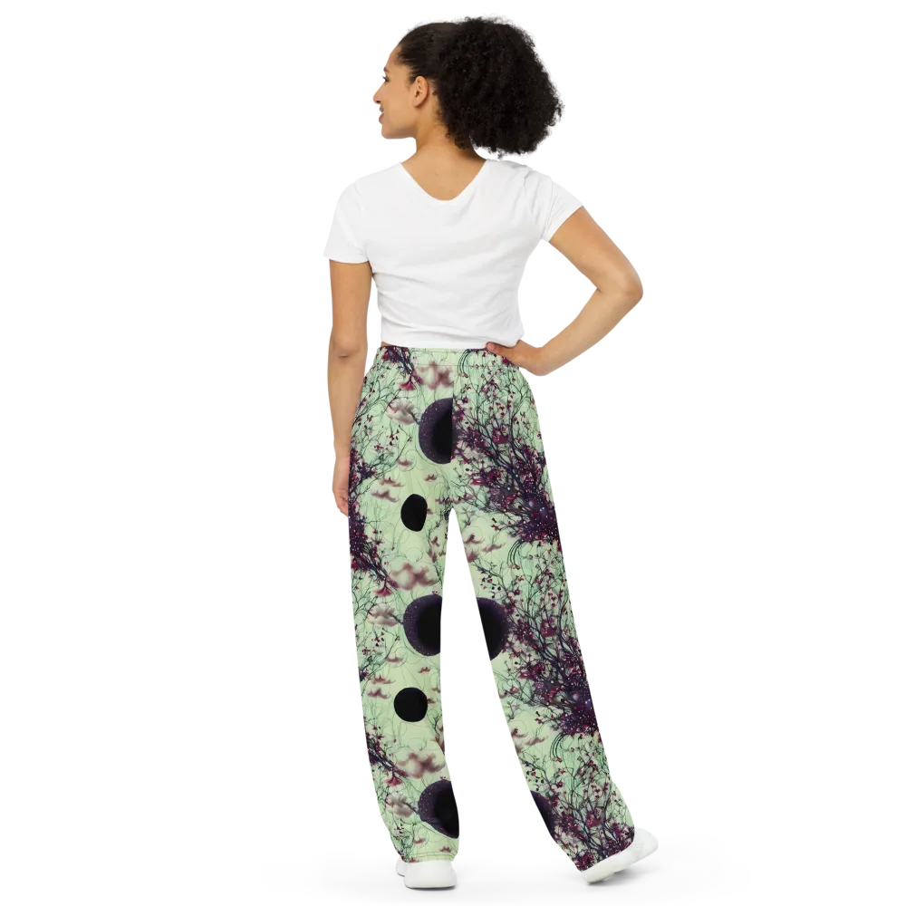 Celestial Bloom on Wide-Leg Pants — Back
