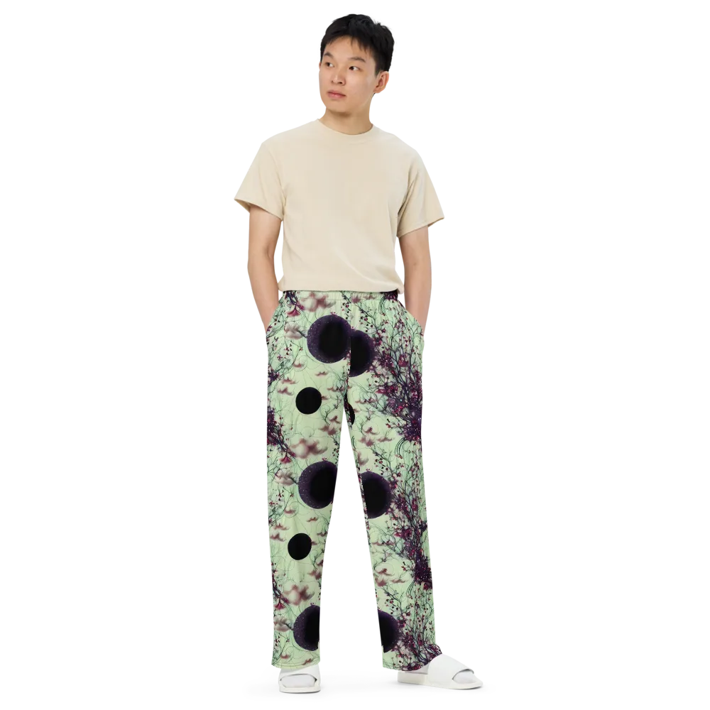 Celestial Bloom on Wide-Leg Pants — Front