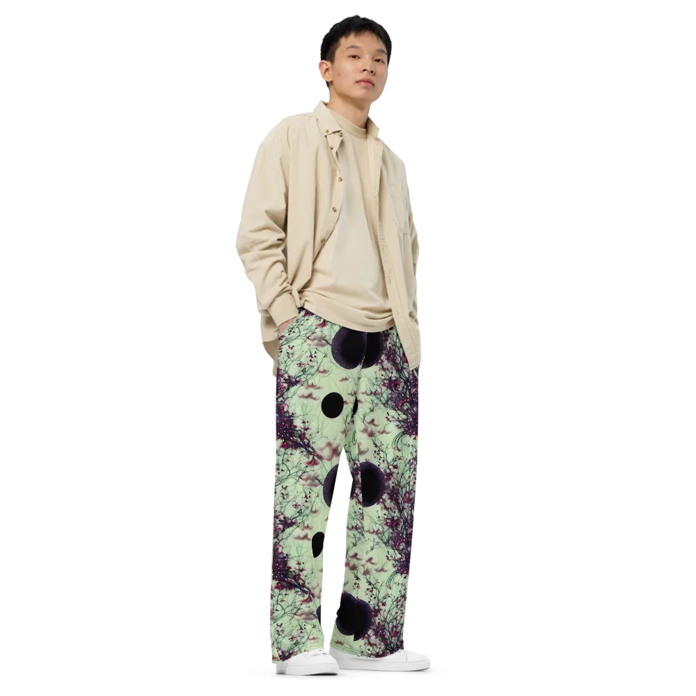 Celestial Bloom on Wide-Leg Pants — Right Front