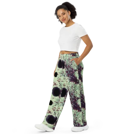 Celestial Bloom on a Wide-Leg Pants