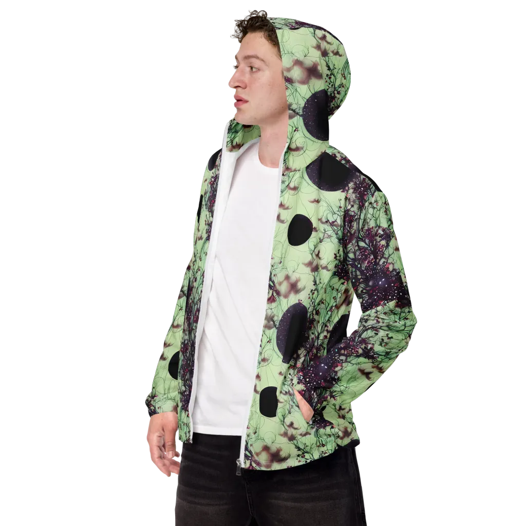 Celestial Bloom on Men's Windbreaker — Left Front