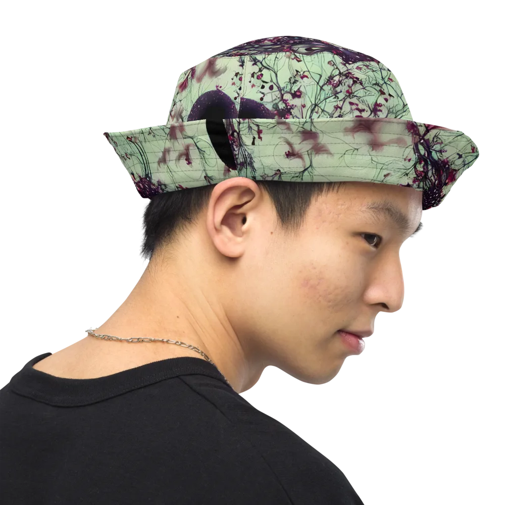 Celestial Bloom on Reversible Bucket Hat — Right Outside