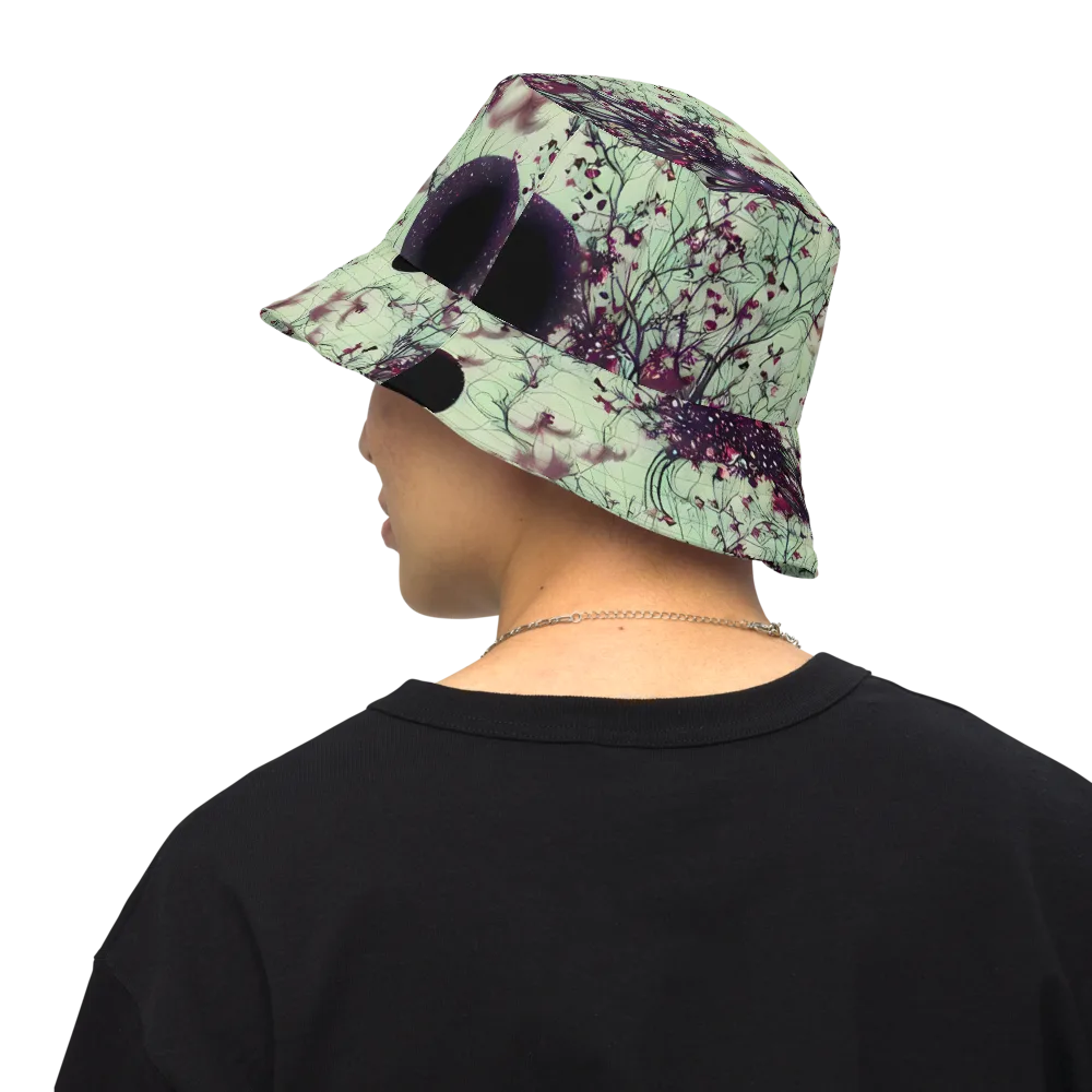 Celestial Bloom on Reversible Bucket Hat — Back Inside