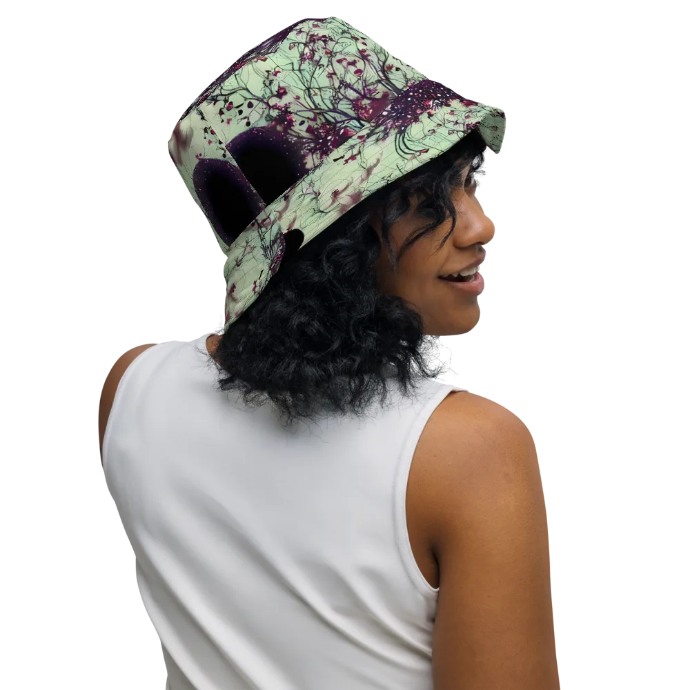 Celestial Bloom on Reversible Bucket Hat — Right Outside