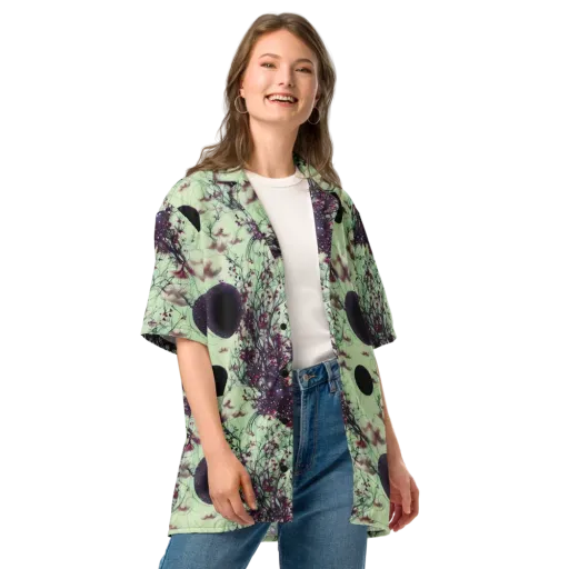 Celestial Bloom on a Button Shirt