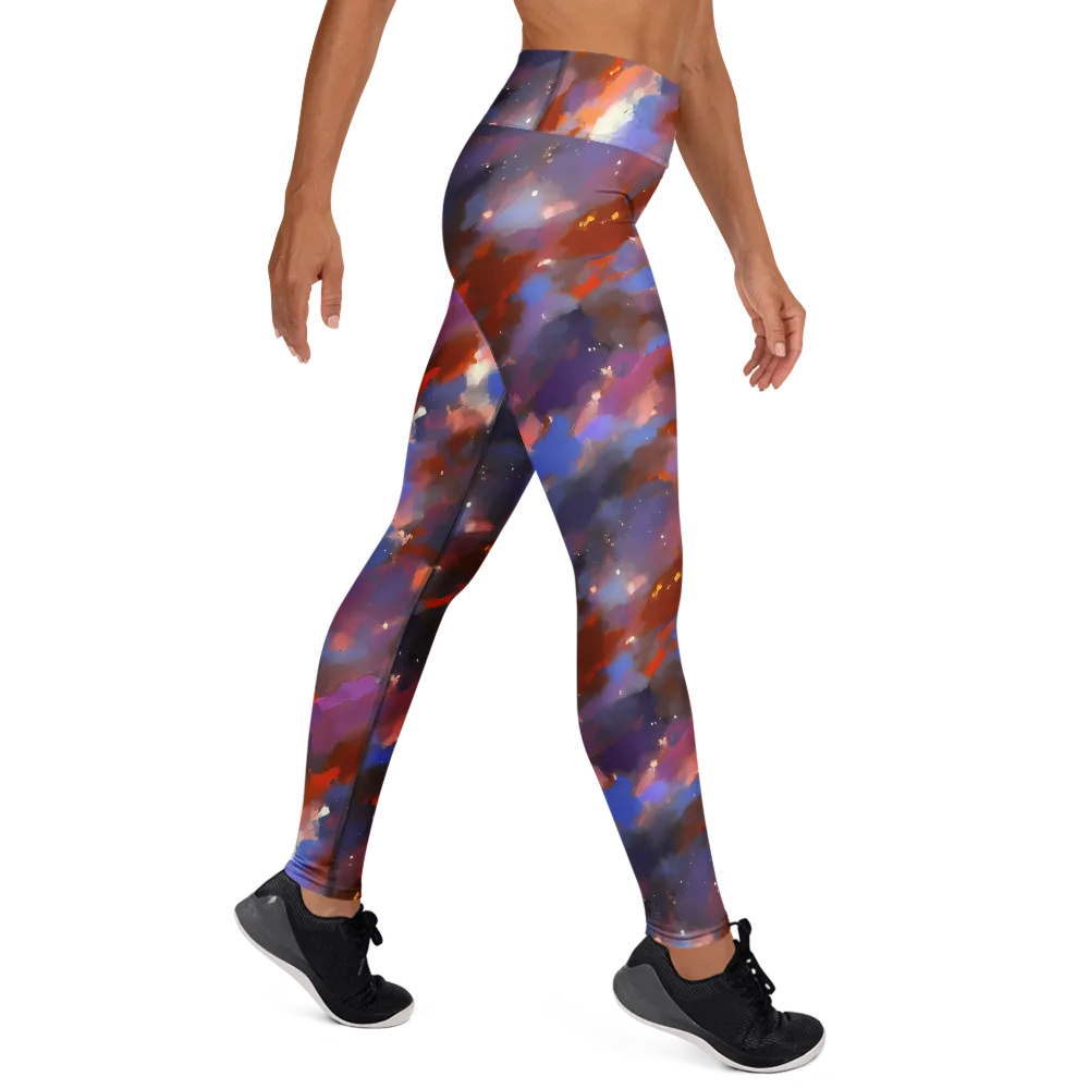 Celestial Brushstroke on Yoga Leggings — Right