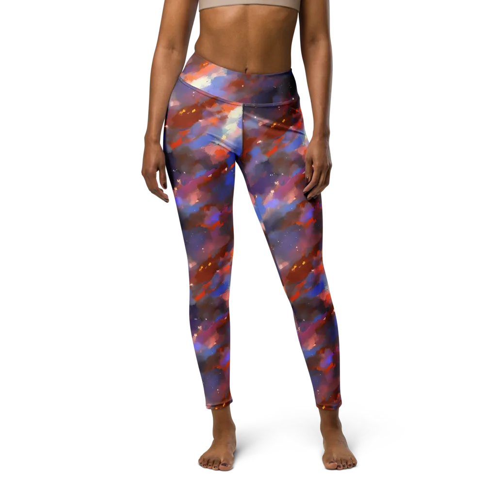 Celestial Brushstroke on Yoga Leggings — Front