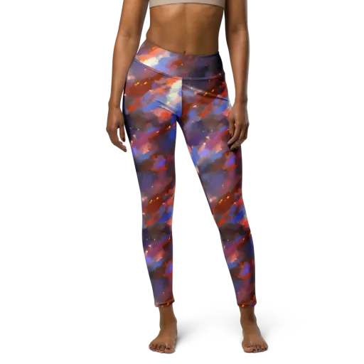 Celestial Brushstroke on a Yoga Leggings