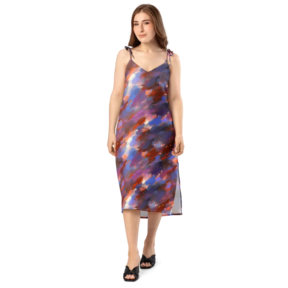 Celestial Brushstroke on Slip Dress — Front