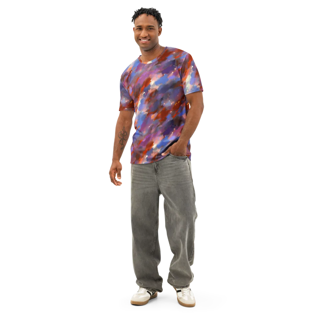 Celestial Brushstroke on Men's Cotton Crew Neck T-Shirt — Front