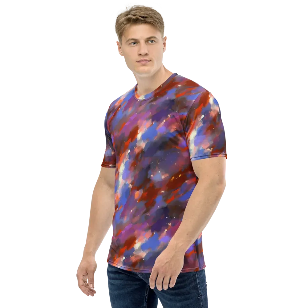 Celestial Brushstroke on Men's Crew Neck T-Shirt — Left