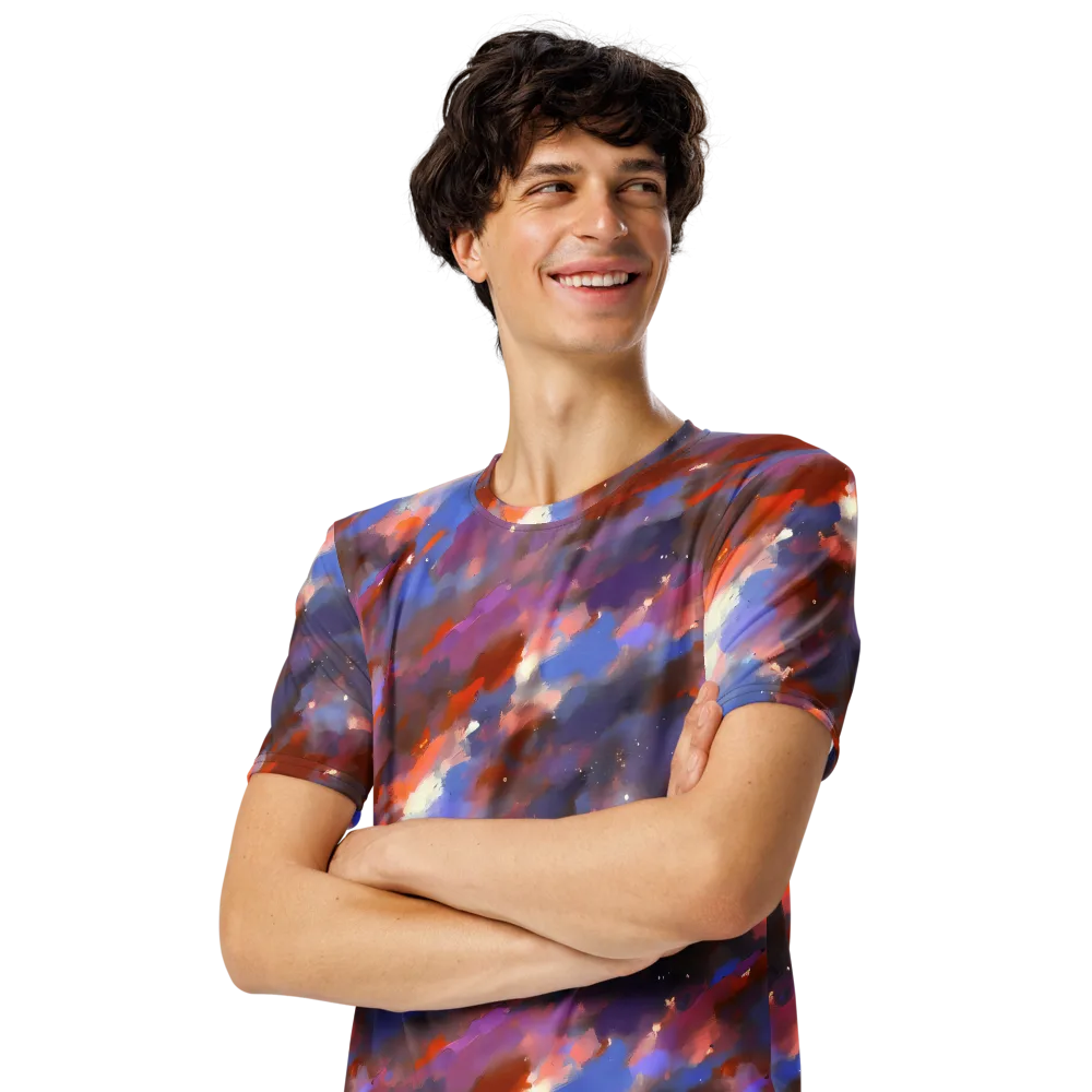 Celestial Brushstroke on Men's Crew Neck T-Shirt — Left Front